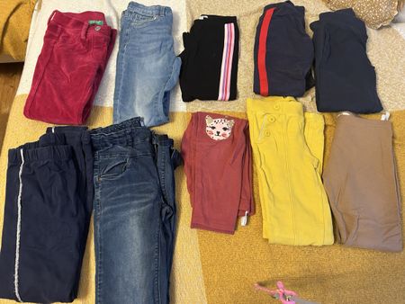 Girls' Bundle: Jeans, Leggings, Size 122