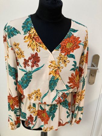 Bluse bunt langarm mit Schösschen