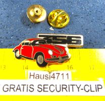 PORSCHE 356 ROT OLDTIMER PIN ENAMEL ROT GOLDIG VINTAGE