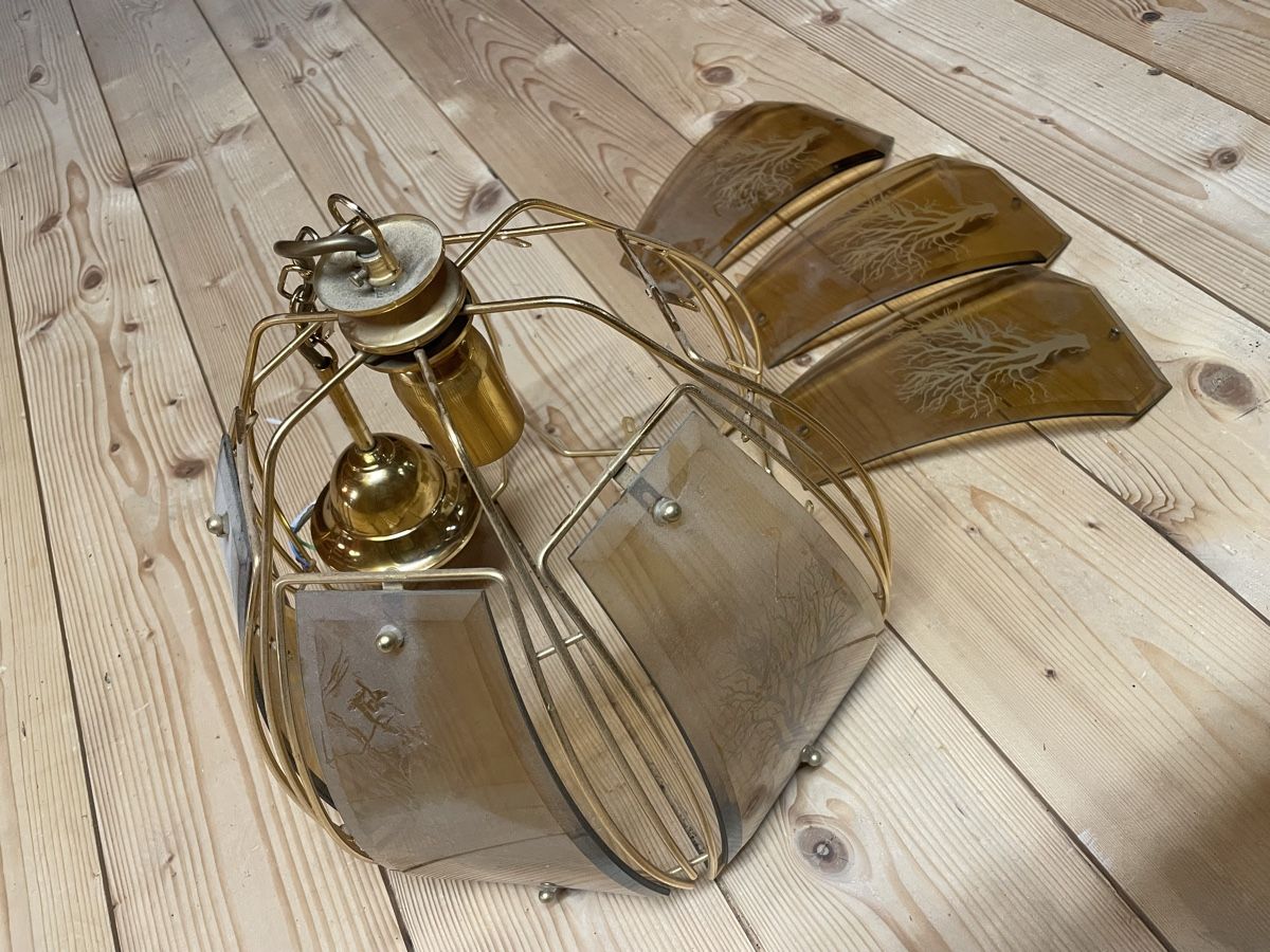 Kronleuchter & Deckenlampen: Hängelampe Messing Glas Baumdekor vintage  – Gebraucht aus Luzern von Sandro_299 1