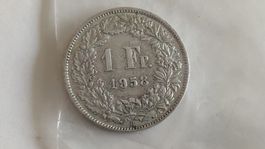 1 Franken 1958, Silbermünze Schweiz, (WA5-5)