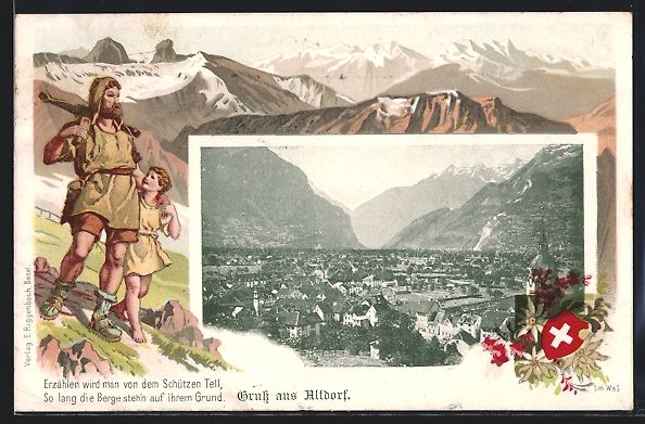 Ansichtskarten: Litho Altdorf, Passepartout mit Wilhelm  – Gebraucht aus Berlin von bartko-reher