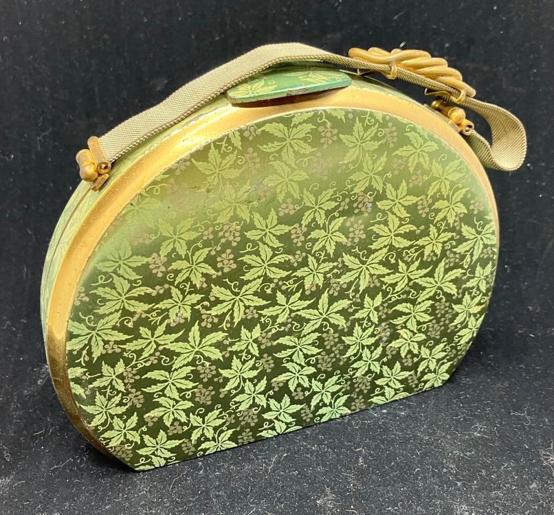 Poudrier Vintage Style Pépite Doré - Boîte à Maquillage D'occasion En Bon état