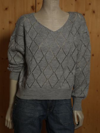 Strickpullover, h'grau, Gr. L/XL, Neu