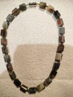 Collier en Agate du Botswana naturelle - Perles géométriques
