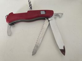 Taschenmesser rot mit Korkenzieher und Saege guter Zustand