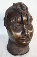 grosser alter Benin Bronze Kopf H 34 cm Kg 4,5