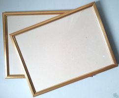 2 anciens cadres photo en bois avec verre, 30 x 40 cm