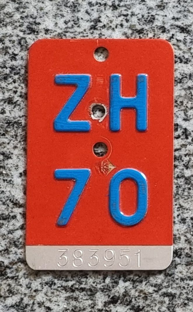 Insegne: Velo - Nummer  ZH 70 – Usato da Winterthur venduto da Schoenesausholz