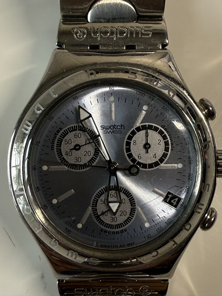 Swatch Uhren: Swatch Irony, Edelstahl Uhr, Chronograph – Gebraucht aus Sargans von foxtrading 1