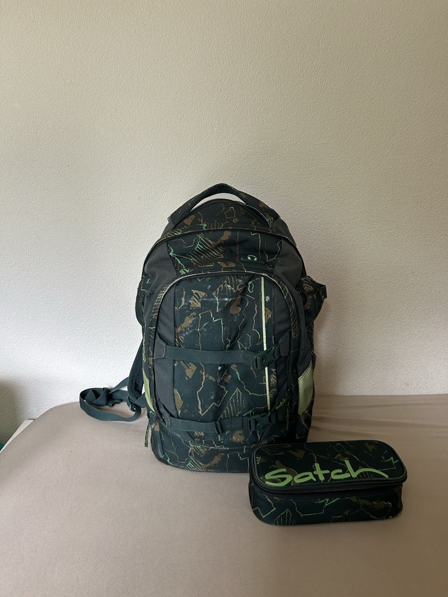 Satch Kindertaschen: Satch Pack grün mit Muster – Gebraucht aus Wiler (Lötschen) von Nad4