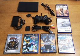 Sony Playstation 2 Slim, Konsole mit 6 Spiele