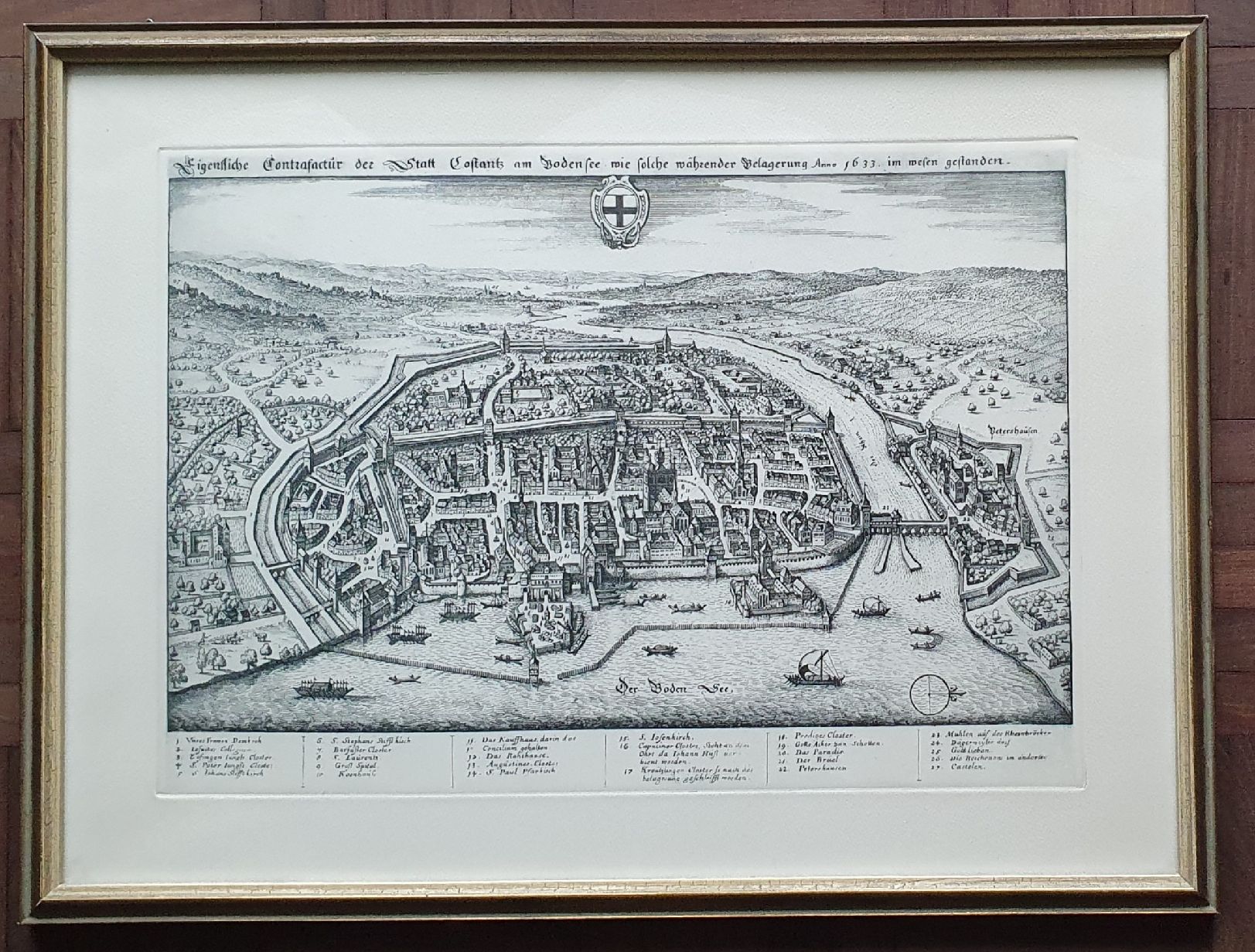 Gemälde: Bild - Radierung - Stadtplan Konstanz 1633 – Gebraucht aus Kreuzlingen von Rschweiz1