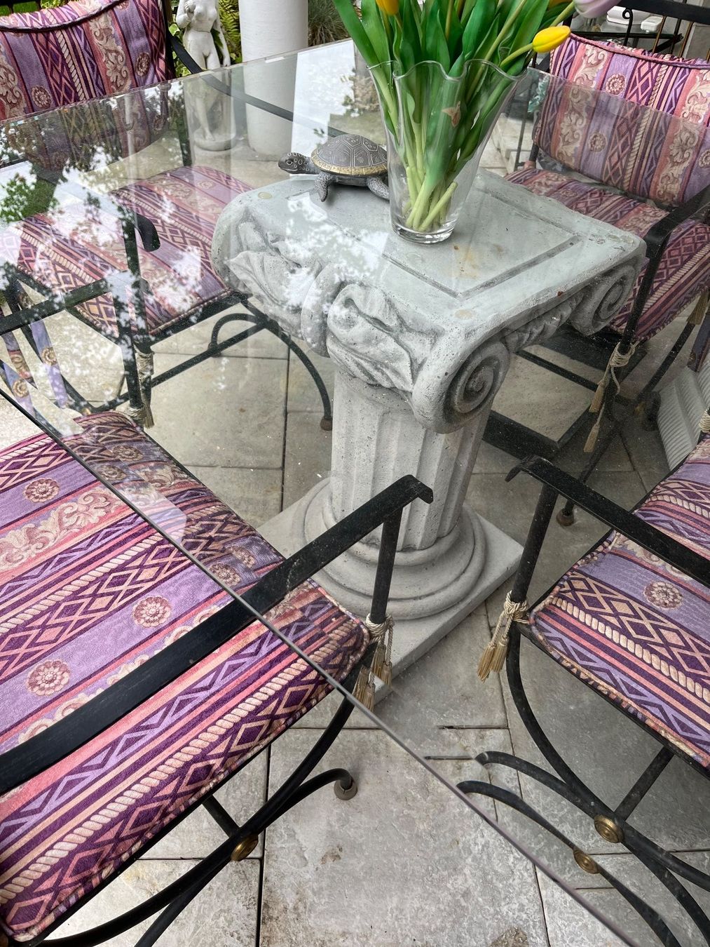 Set di tavolo e panche: Glas Esstisch mit 4 Stühlen – Usato da Zürich venduto da Bice2 3