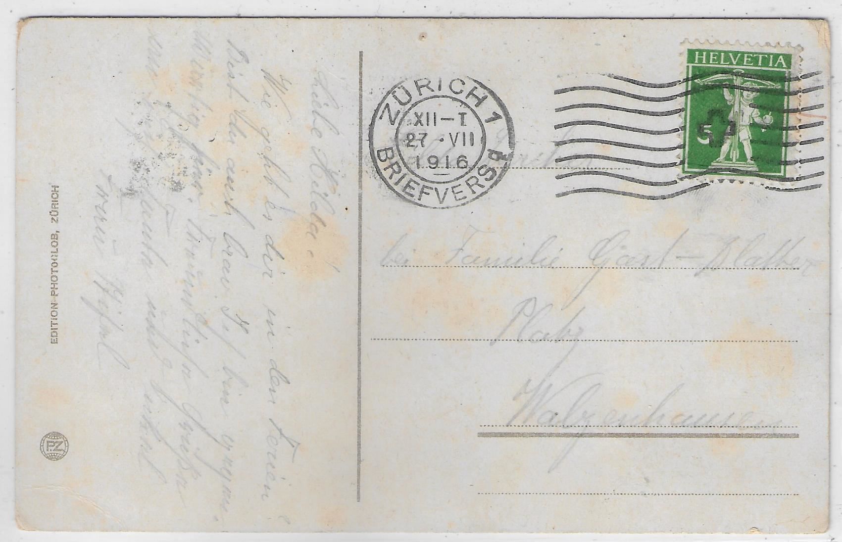 Cartoline postali: Zürich - Utoquai - Litho – Usato da Ettingen venduto da Kartenplanet 1