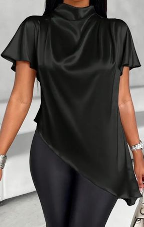 Edle hingucker Bluse/Tunika, schwarz, L/XL