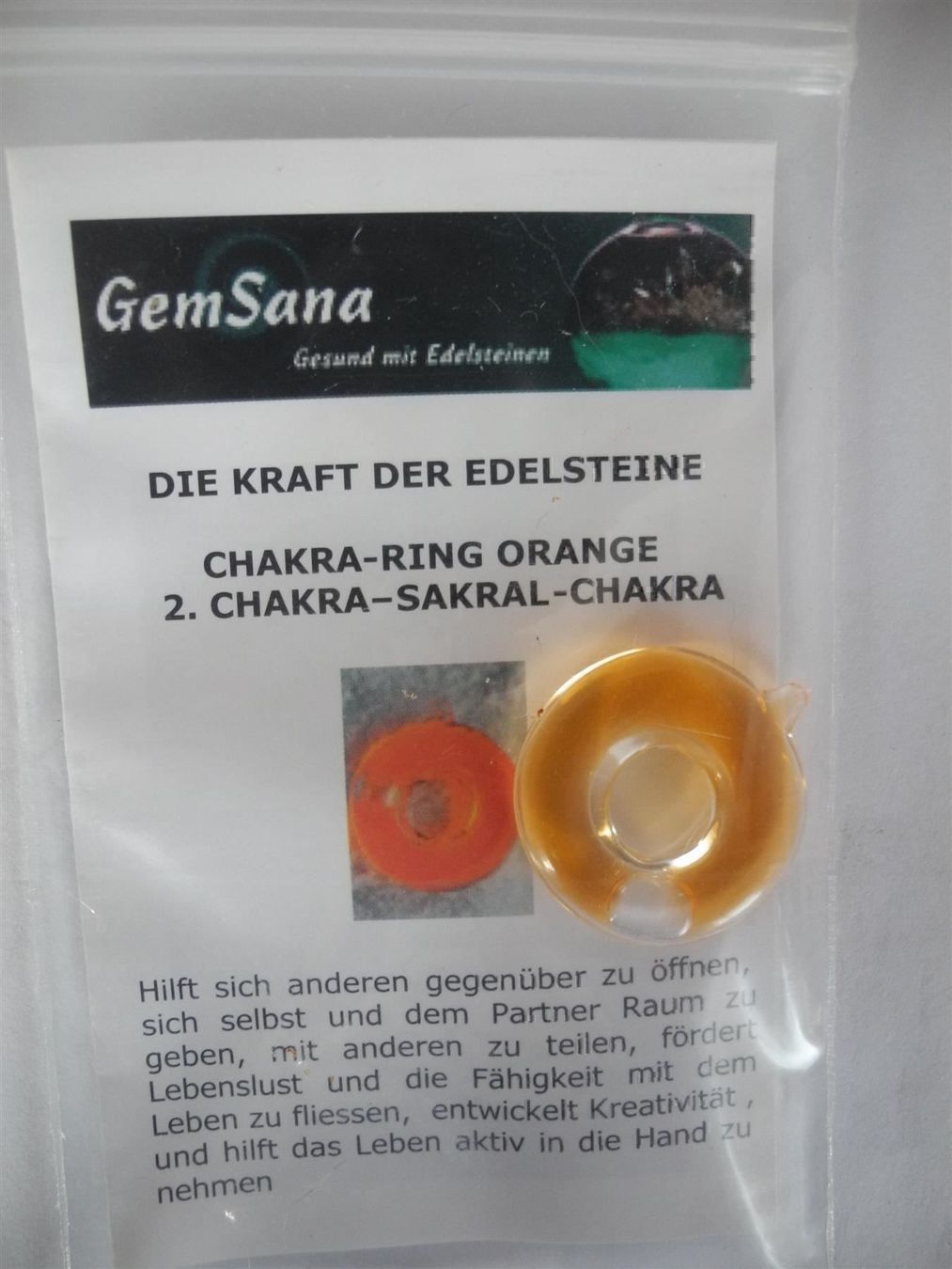 Mineralien & Heilsteine: Chakra-Ring Orange 2. Chakra-Sakral – Neu und originalverpackt aus Kottwil von Crazyrolf