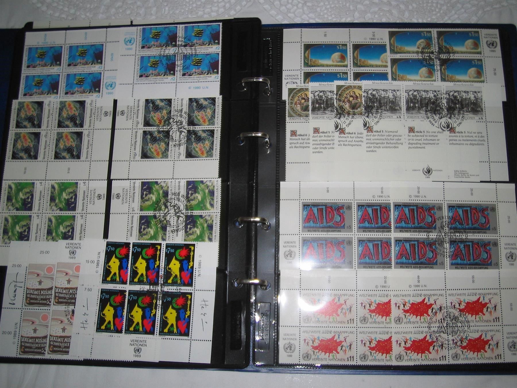 Alle Briefmarken: UNO WIEN V'block Slg Nr. 1 - 122 – Gebraucht aus Winterthur von Kyoung 8