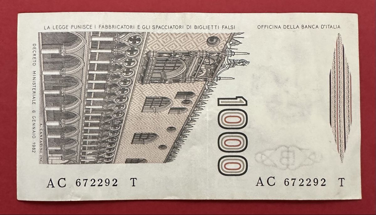 Banknoten: Italien 1982 1000 Lire – Gebraucht aus Watt von Coins13 1