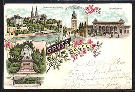 Litho Basel, Münster mit der Pfalz, Cen