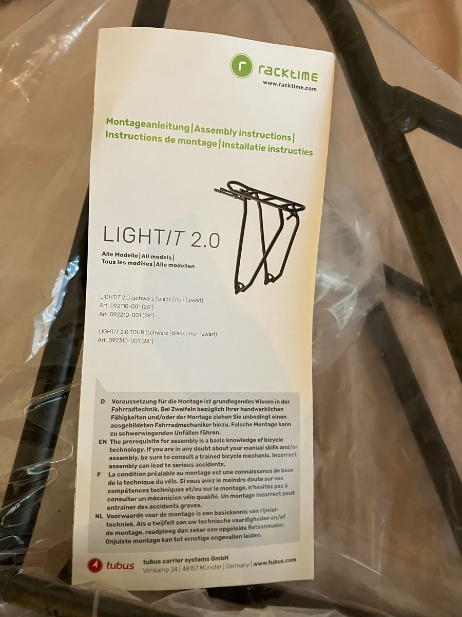 Ersatzteile: Velo Gepäckträger Racktime, neu – Neu und originalverpackt aus Zürich von Yuud 1