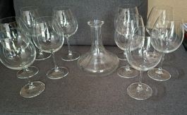 10 verres 22cm et carafe à décanter 