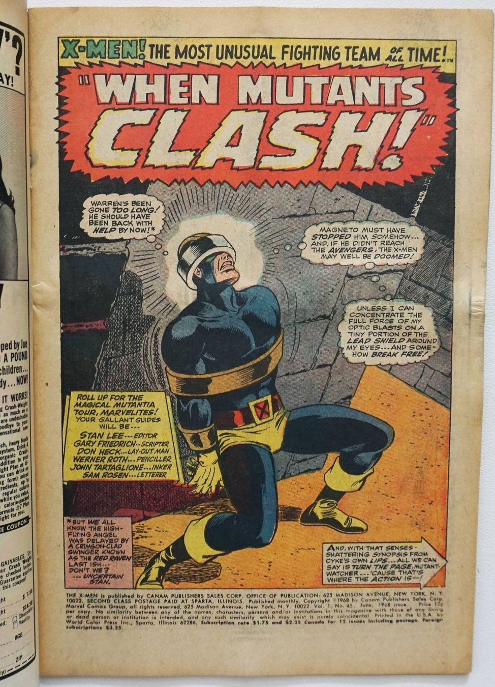 Fumetti: X-MEN #45 THE BATTLE CYCLOPS VS. QUICKSILVER MARVEL 1968 – Usato da Lugano venduto da YouWantUS 1
