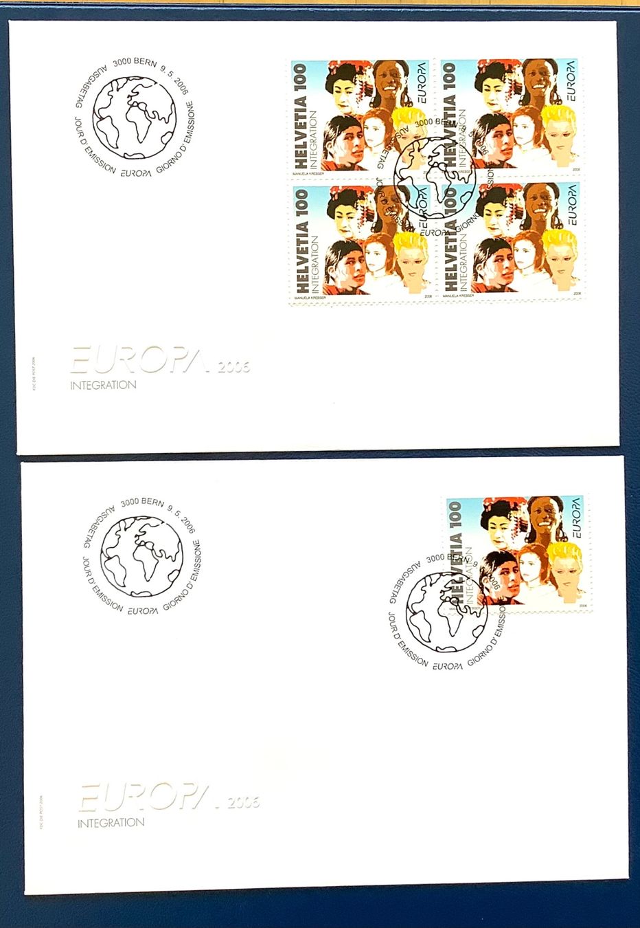 Tutti i francobolli: 2006 - Schweiz FDC Europa - Integration  Viererblock Einzel – Nuovo (secondo la descrizione) da Liestal venduto da Pep3