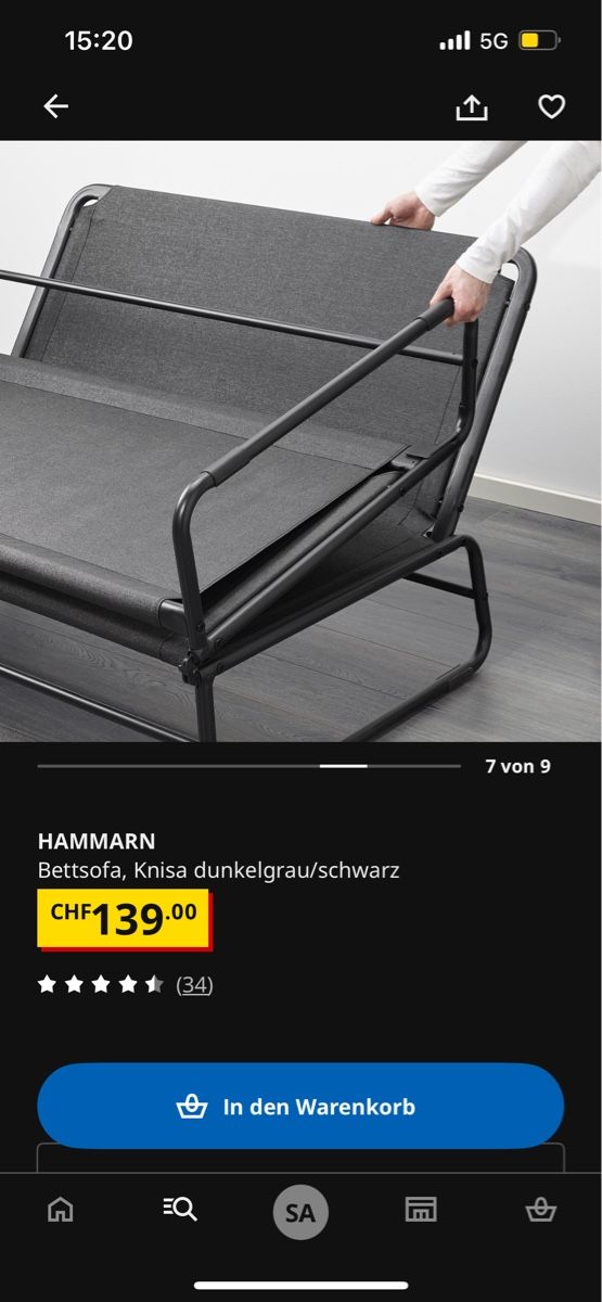 Sofas: HAMMARN IKEA Klappbett/sofa – Neuf (Voir description) à Einsiedeln par sandramon 4