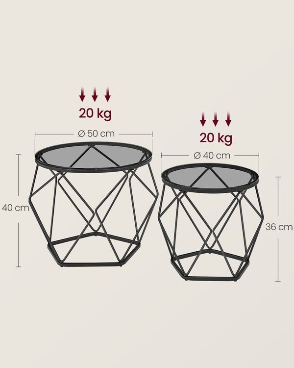 Tavoli: Couchtisch rund 2er Set Wohnzimmertisch ARTEMIS – Nuovo e nell'imballaggio originale da Lachen SZ venduto da MAMORU-MOEBEL 5