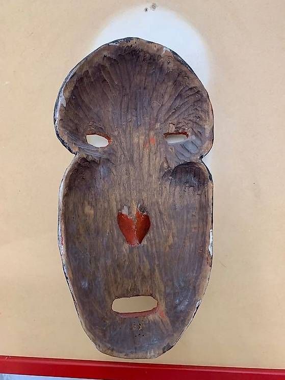 Maschere: Ältere Expressionistische Holzmaske bezeichnet Mack – Usato da Zürich venduto da evas16 2