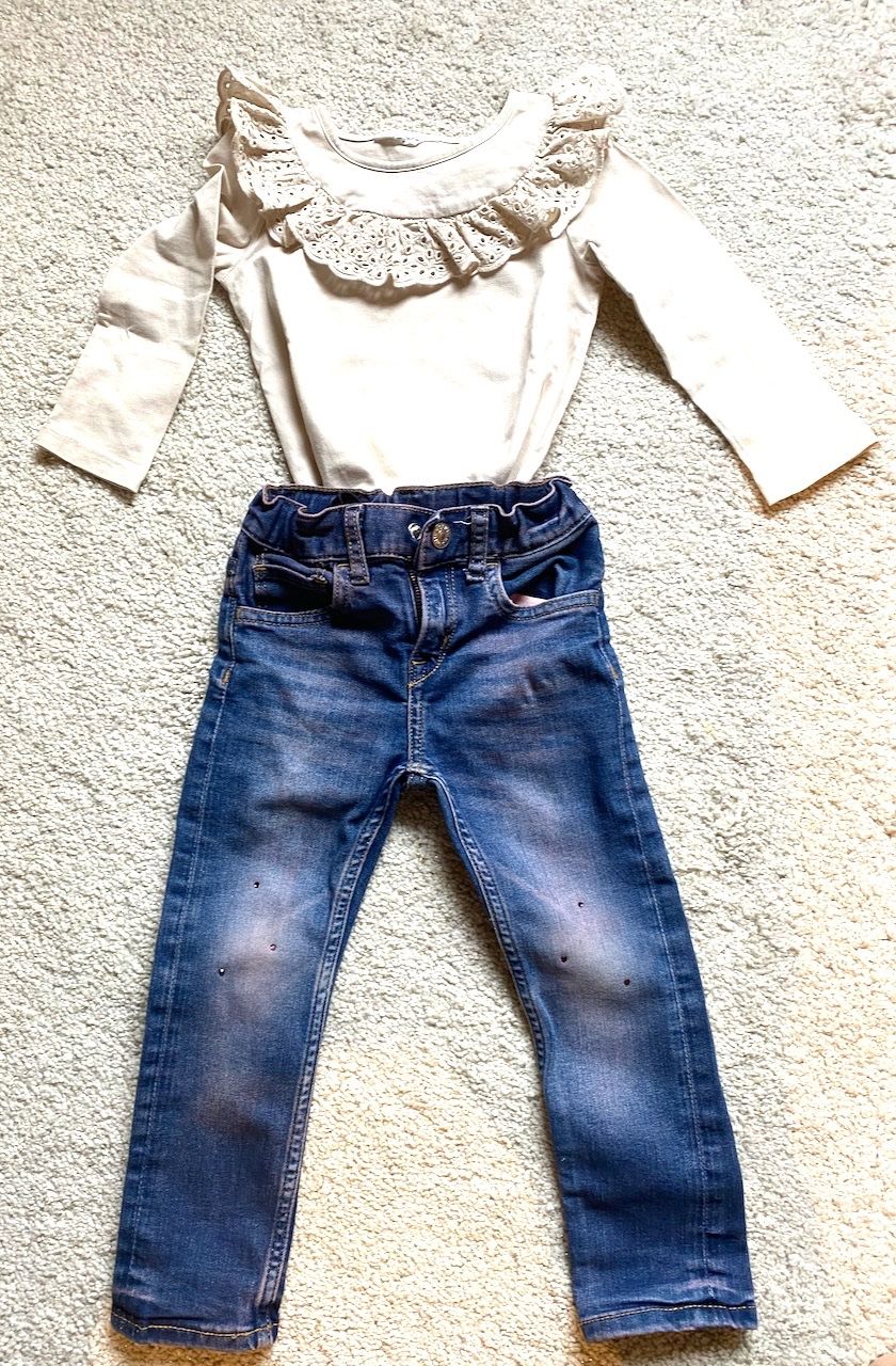 C&A Lotti & Set di vestiti: Mädchen Set "always being happy!"  Gr. 98  3- Teile – Nuovo (secondo la descrizione) da Uster venduto da ros_pym8 1