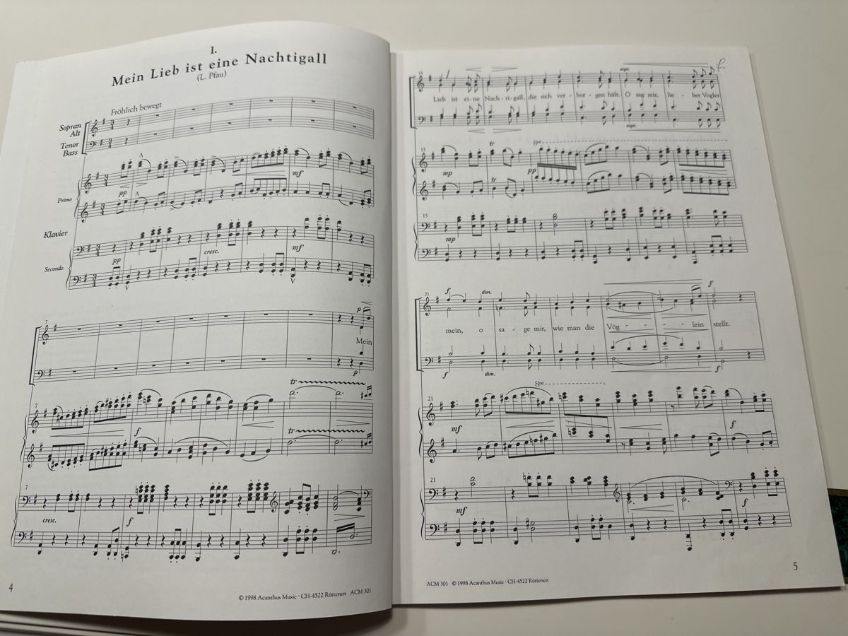 Bücher: Hans Huber Vokalquartett op. 52 Noten – Gebraucht aus Wald ZH von Martin79 3