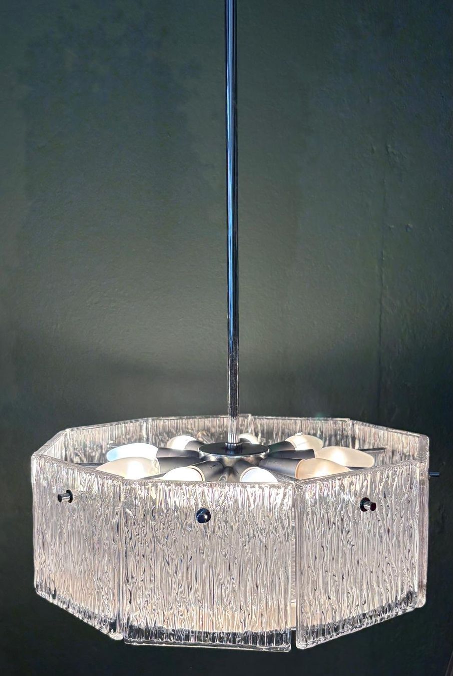Kronleuchter & Deckenlampen: Deckenlampe Eisglas 60er Jahre Design – Gebraucht aus Riehen von twentymodern 4
