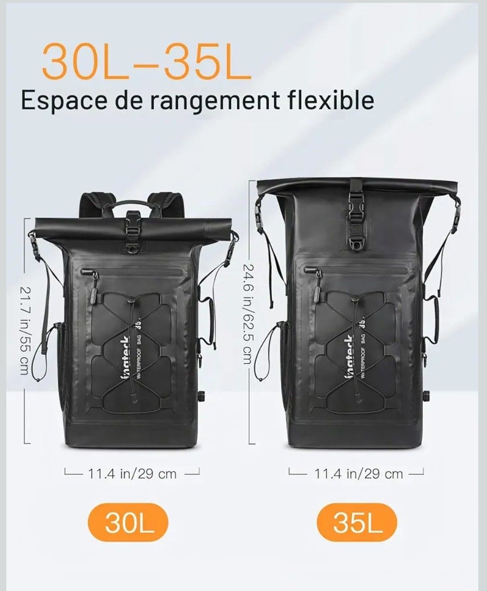 Zaini: 35L Waterproof Roll-Top Backpack Black Like New – Nuovo (secondo la descrizione) da Zürich venduto da morgannpz 3