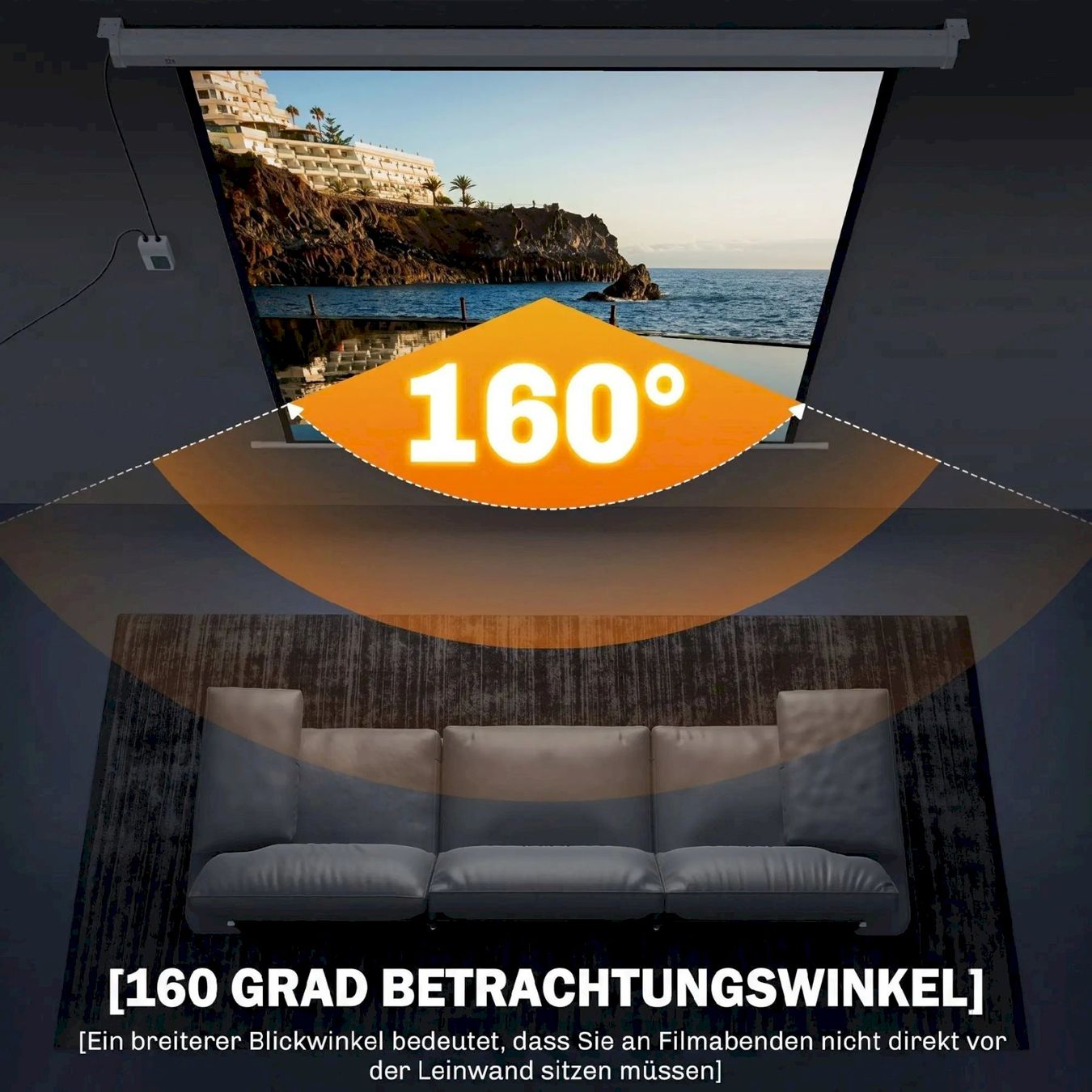 Heimkino: HOMCOM Beamer Leinwand 85” 152x152cm – Neu und originalverpackt aus Bottighofen von zaap 4