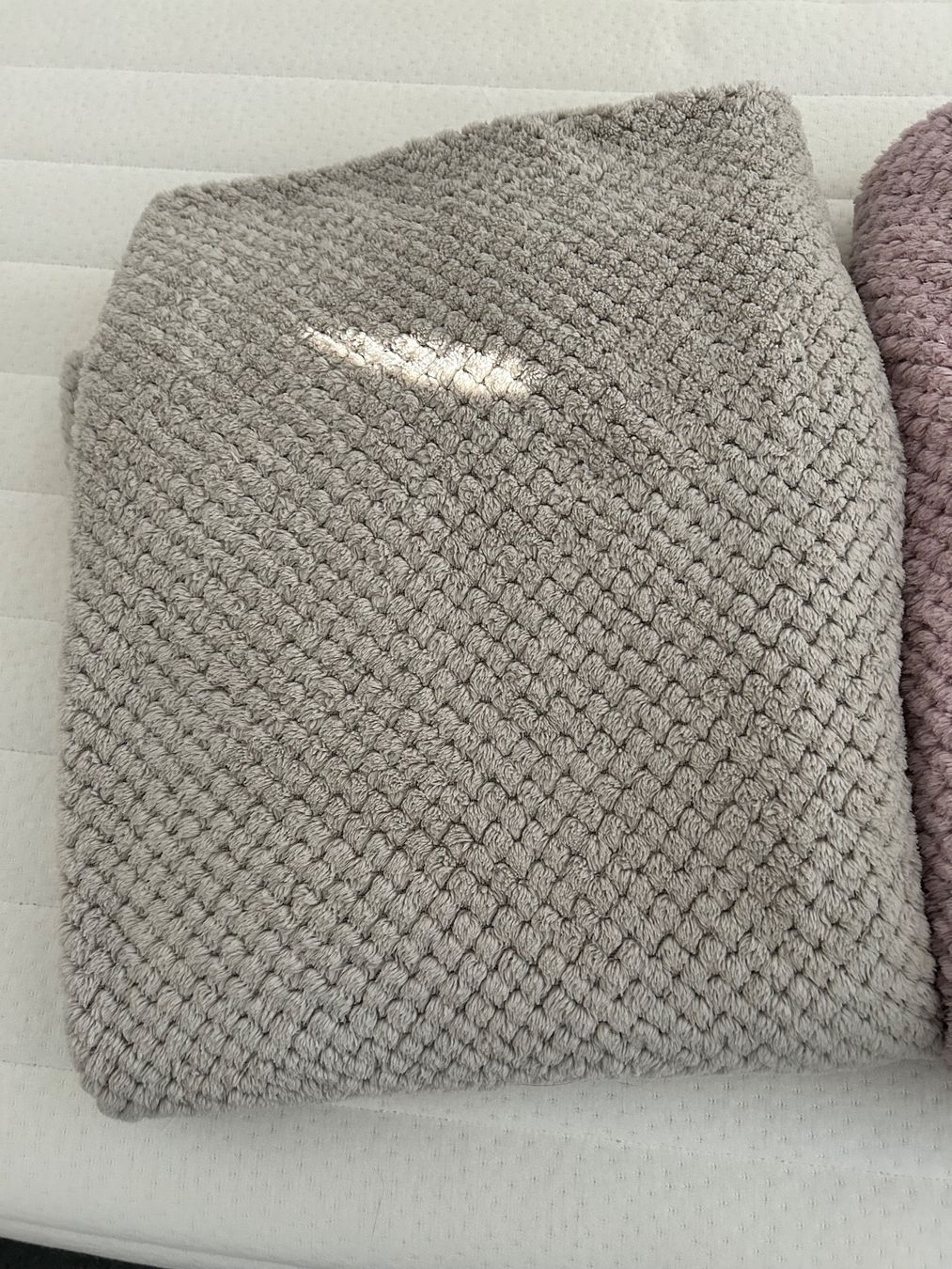 Couvertures: Kuscheldecken 2 Stück, Polyester, hellrosa und greige – D'occasion à Zizers par Neka19 1