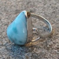 ♥ RING / LARIMAR - ATLANTIS STEIN / GROSSE 52,5 ♥
