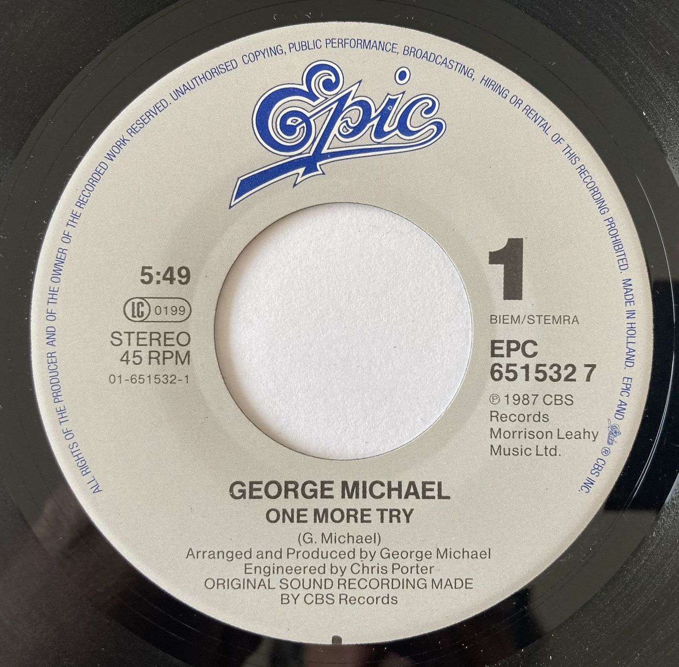Vinyles: GEORGE MICHAEL - ONE MORE TRY – D'occasion à Bottens par hotter-than-hell 2