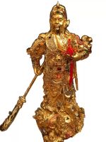 Guerriero Cinese in Pietre Semipreziose Placcate in Oro 18k