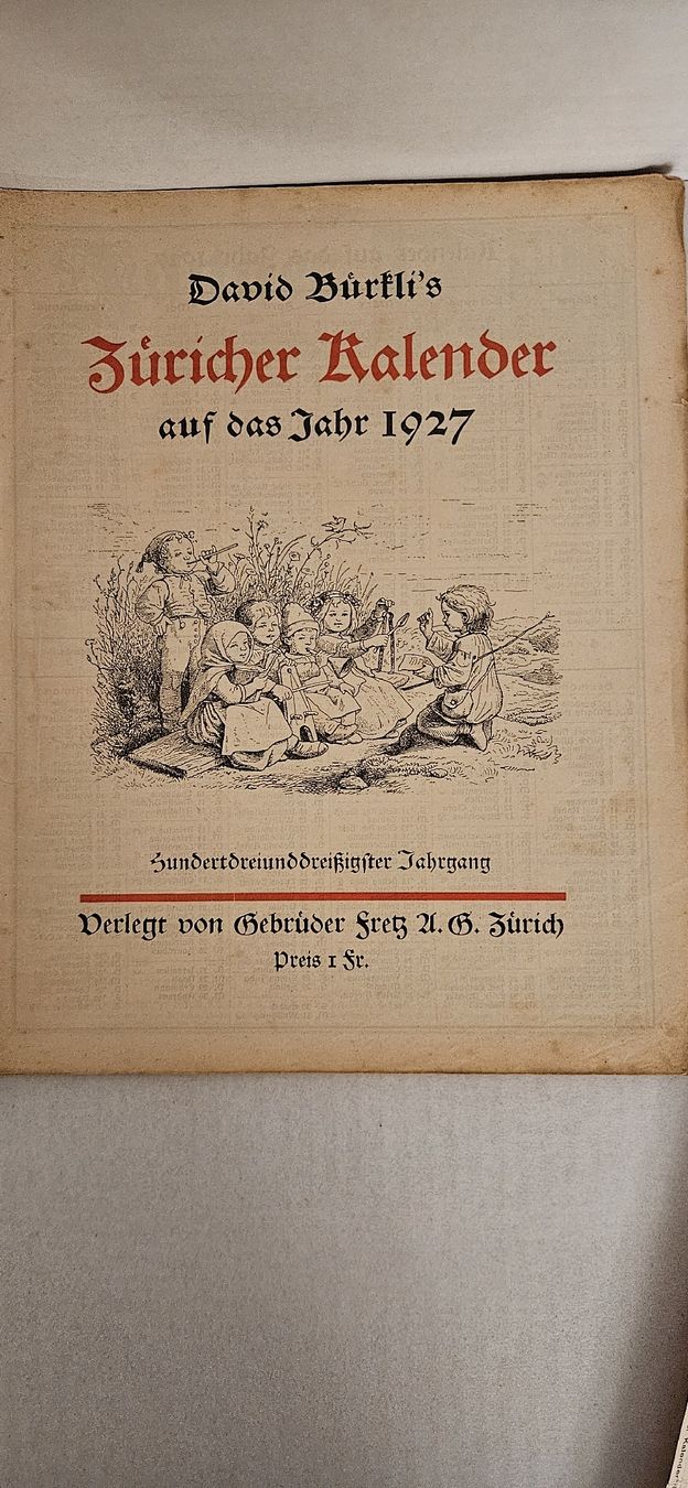 Libri: Zürcher Kalender 1927 – Usato da Wangen SZ venduto da Auction-Sea 1