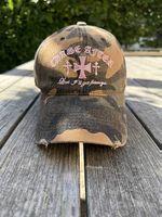 Unisex Vintage Camo Baseballcap Hellbraun/Pink