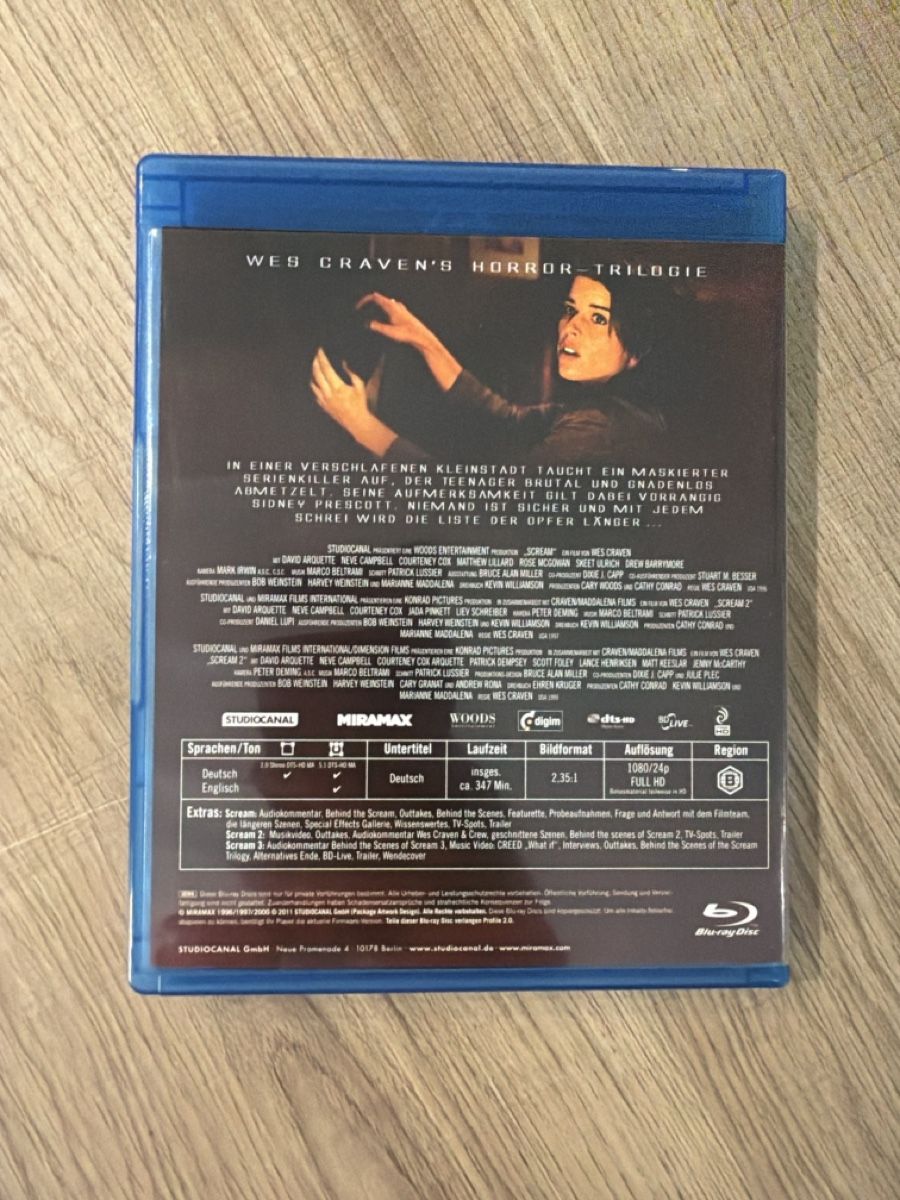 Tutti i DVDs: Scream 1-3 Uncut BluRay – Usato da Hagendorn venduto da masterchieff 1