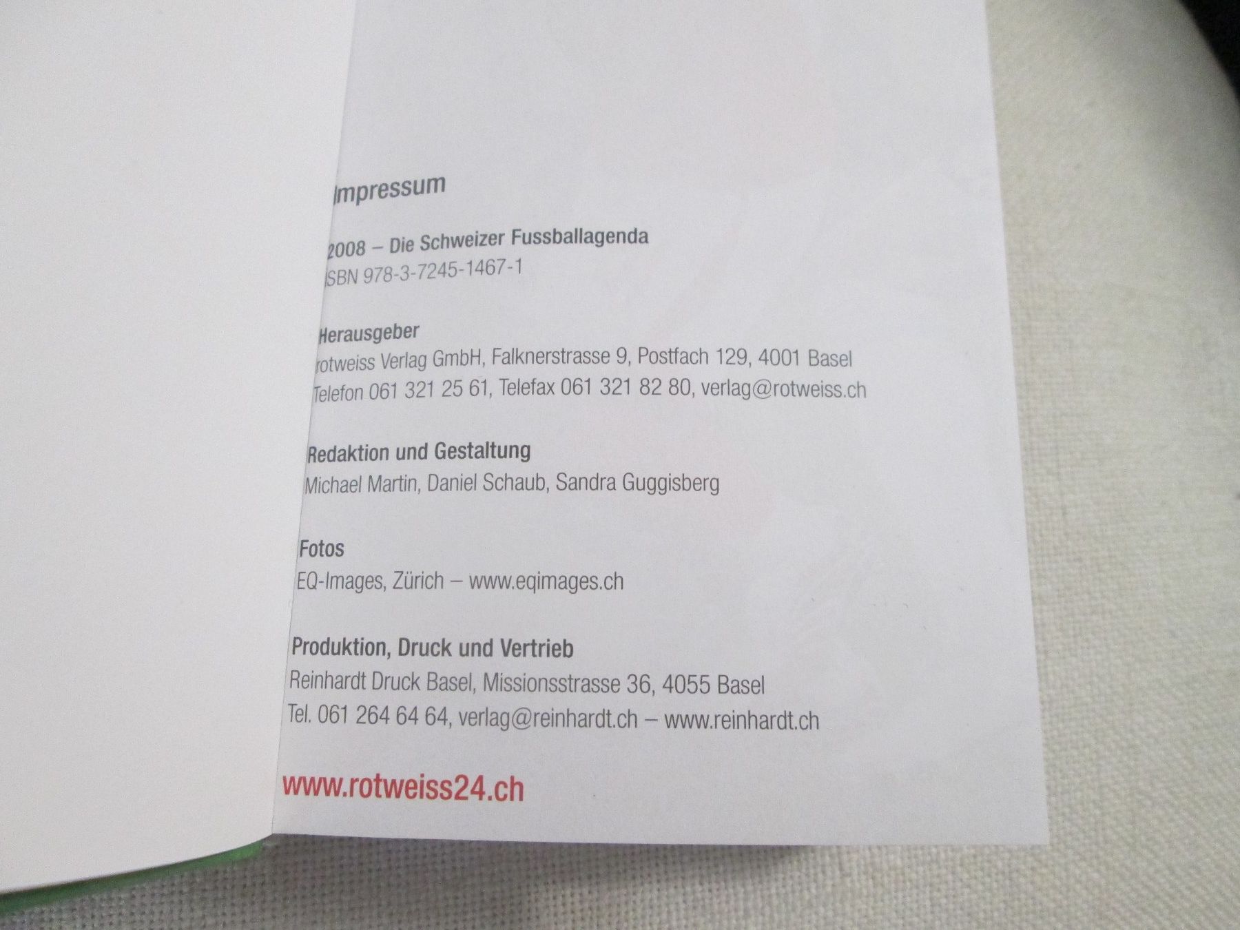 Kalender: Die Schweizer Fussballagenda - 2008 – Gebraucht aus Neuchâtel von Dualseele 8