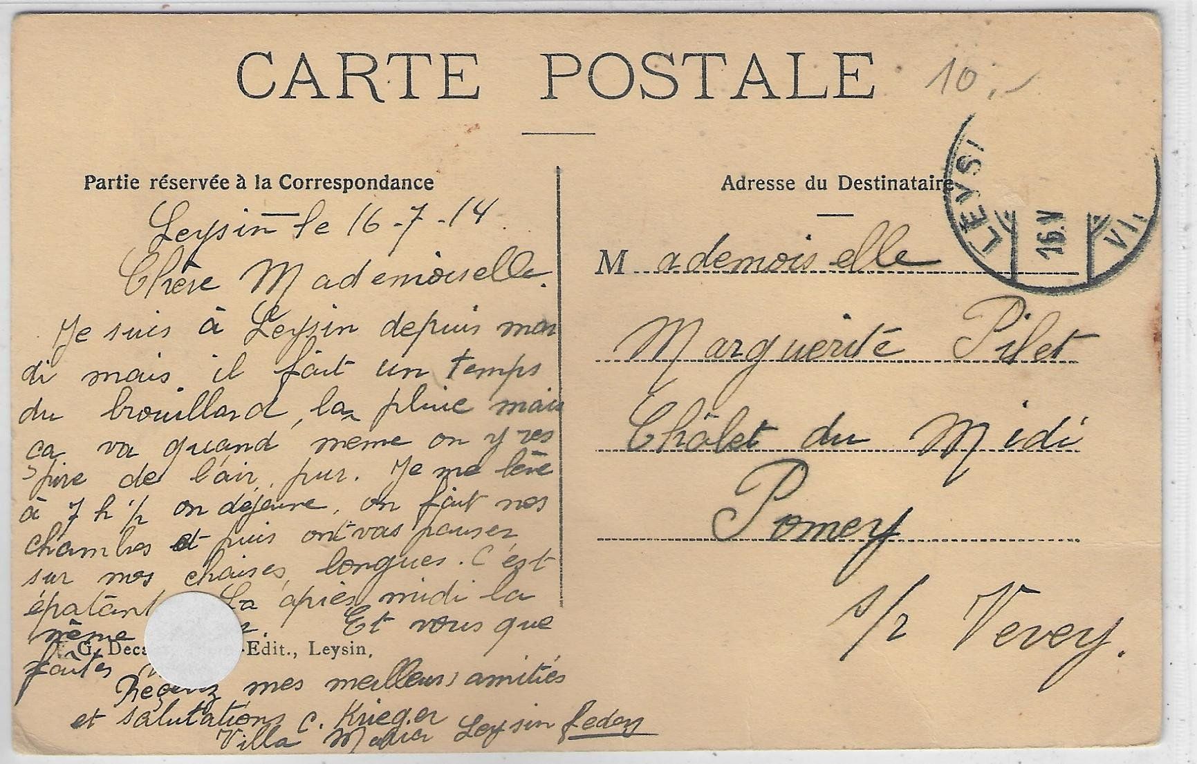 Cartoline postali: Leysin et le Pic Chaussy – Usato da Ettingen venduto da Kartenplanet 1