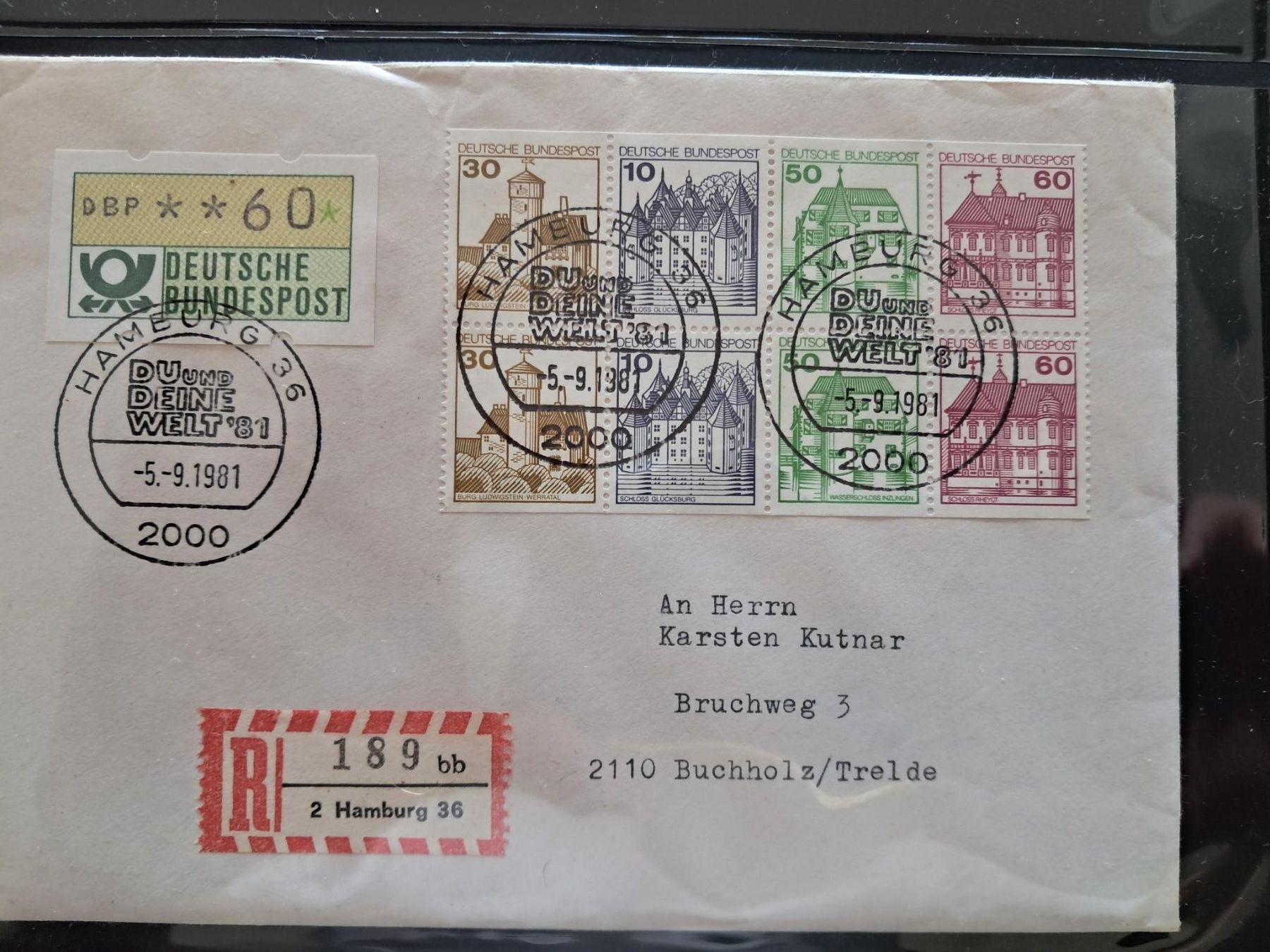 Alle Briefmarken: BRD Markenheftchen auf Brief – Gebraucht aus Granges-Paccot von Pfau12 1