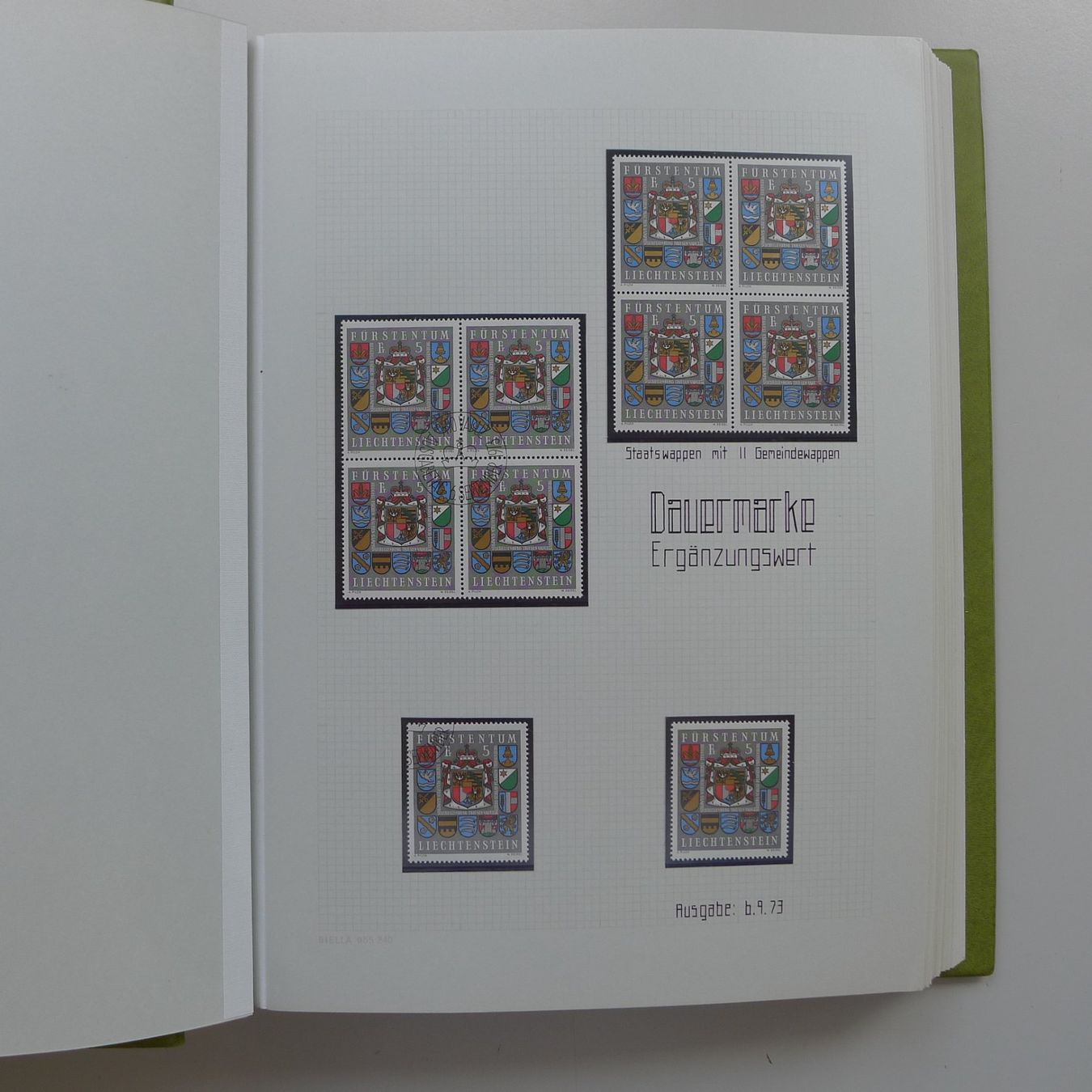 Tutti i francobolli: 1973-1992, Sammlung Liechtenstein Einzel & Vierer ** + gest. – Usato da Sursee venduto da Luzernerraute 1