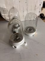 3x Stahl Lampen mit Ceramic  Fassung. 