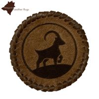 Untersetzer aus echtem Kuhfell Brown (Set von 6 Stück )