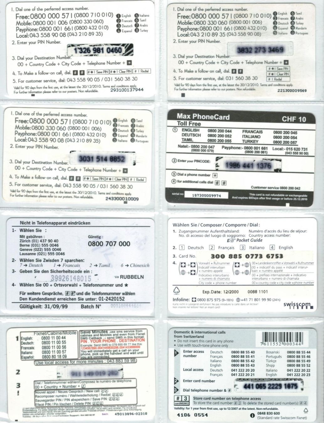 Telefon- & Taxkarten: 8 Prepaid Telefonkarten Schweiz – Gebraucht aus Zürich von tol_b7c7 1